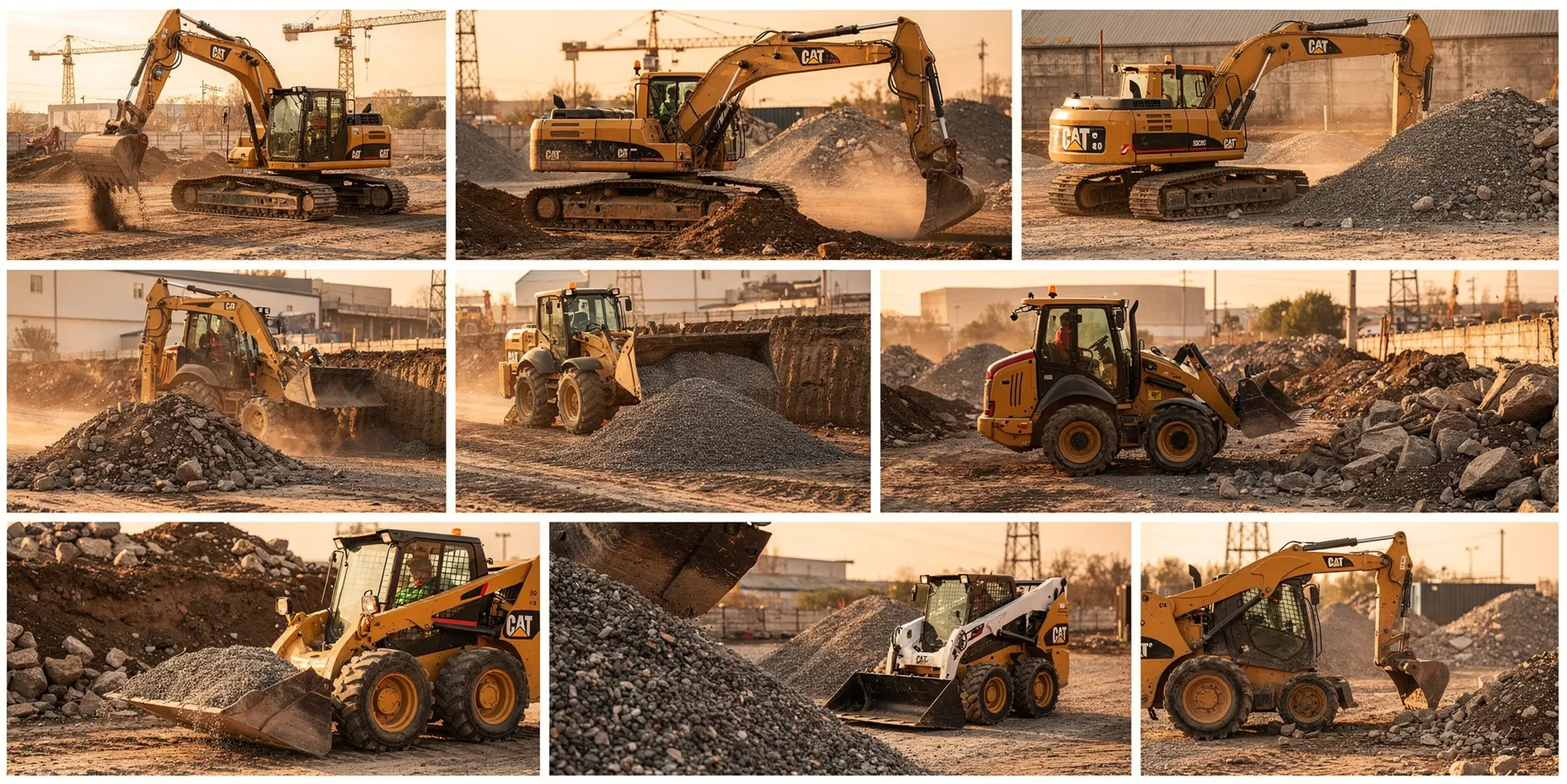 Maquinaria de obras públicas trabajando.